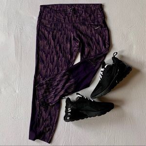 Nike Crop Leggings Purple Geometric Size Medium